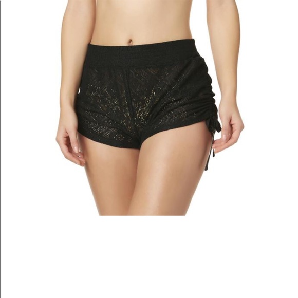 lace swim shorts cover up